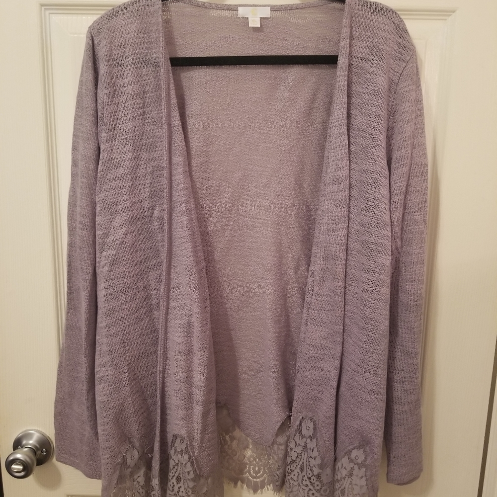 NEW Lilac lace detail cardigan